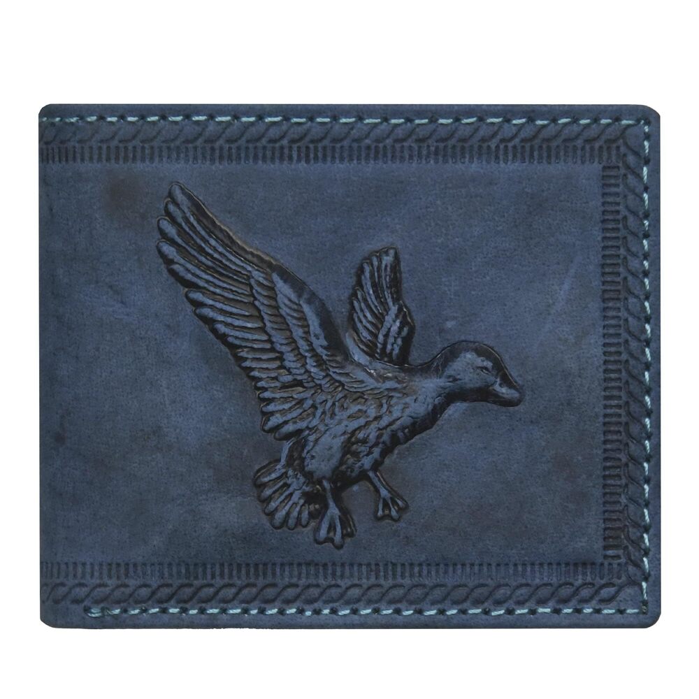 3047 Leather Wallets - 3D Embossed Realistic Duck Design Bifold Leather - Picture 1 of 9